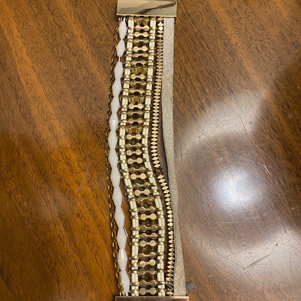 Victoria Emerson Gold and Leopard Bracelet - Picture 2 of 4